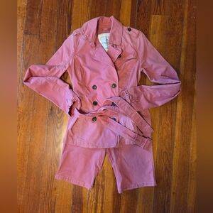Abercrombie And Fitch Pink Double-Breasted Jacket and Shorts Set, Small, NWT